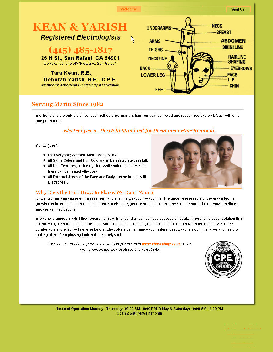 Kean & Yarish, Registered Electrologists, San Rafael, CA